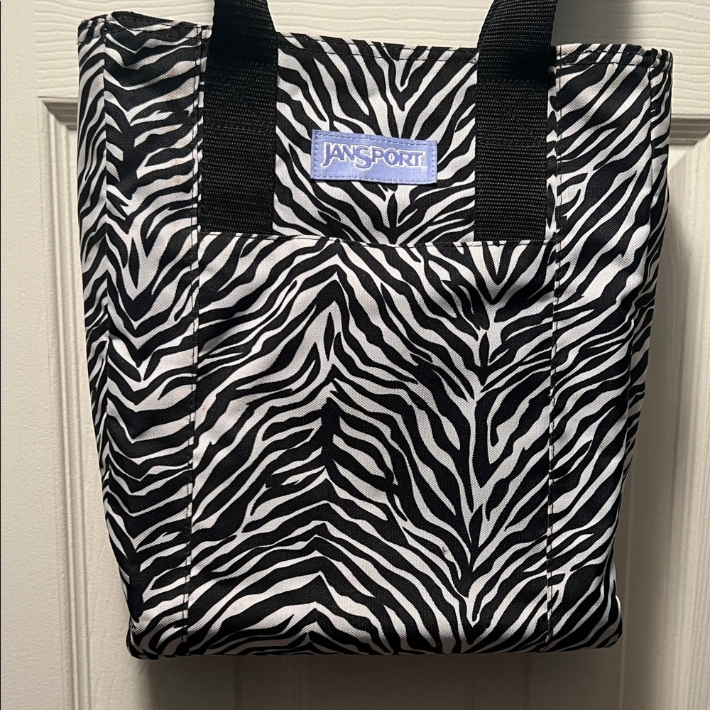 Jansport Black and White Zebra Tote